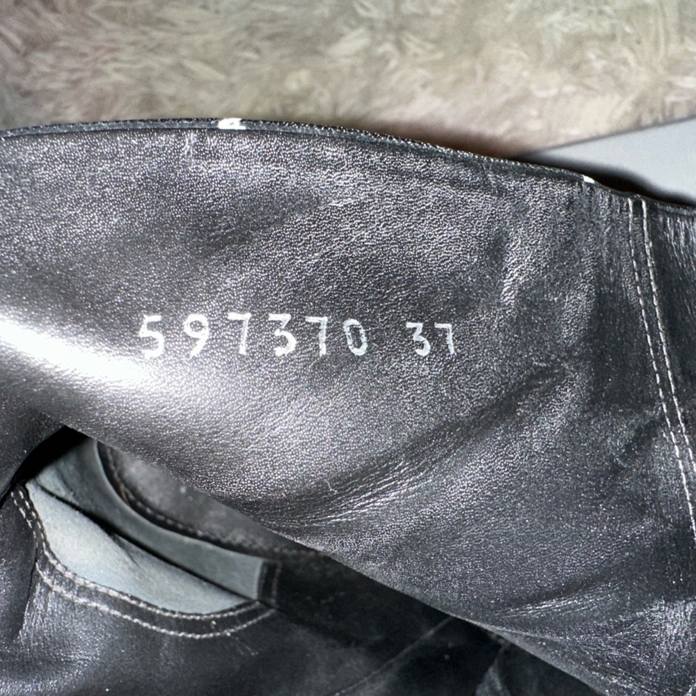 Balenciaga Fringe Knife BB Logo Black Leather Bootie Size 37 - Picture 13 of 16